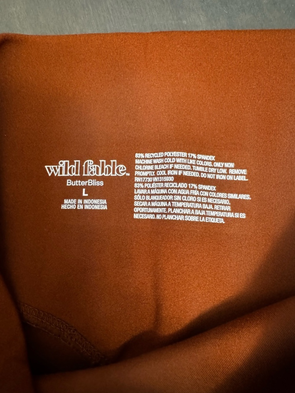 NWT Wild Fable Leggings High Waisted ButterBliss Rust Brown Large New - Picture 3 of 10